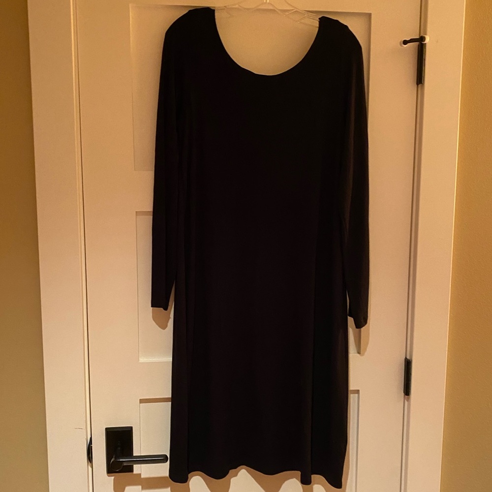 Eileen Fisher Like-New Black Dress with V-Back Size Medium